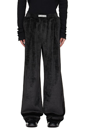 Black Large Pleats Sweatpants