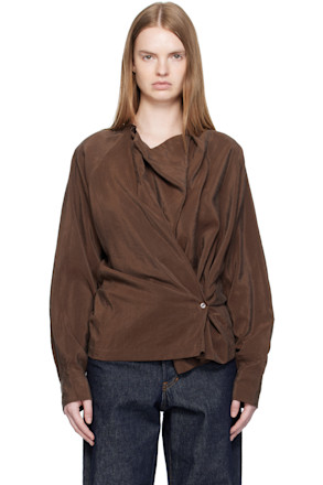 Brown Twisted Blouse