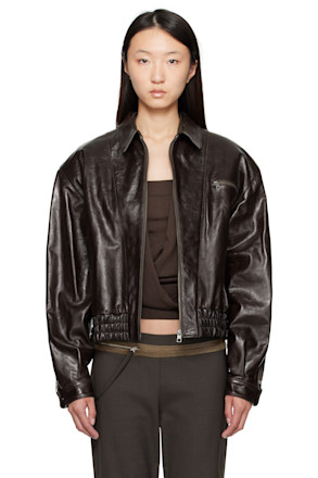 Brown Mini Lora Leather Jacket