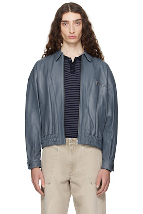 Blue Lora Leather Jacket