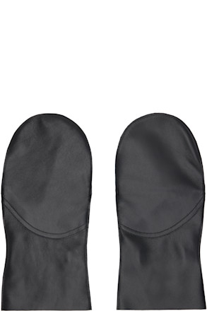 Black Leather Mittens