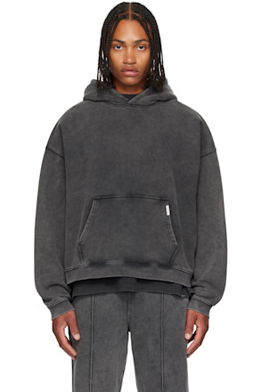 Gray Initial Boxy Hoodie