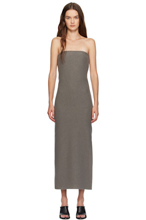 Gray Walker Bustier Midi Dress