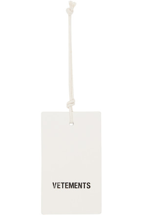 White Leather Logo Hangtag Keychain