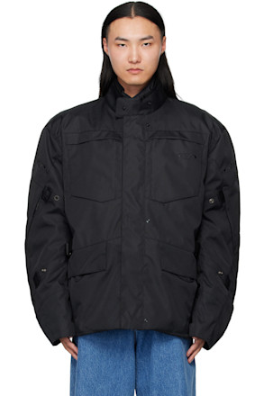Black Biker Parka Coat & Jackets Set