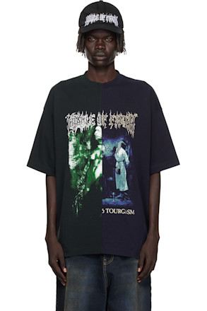 Navy & Green Cradle of Filth Cut-Up Oversized T-shirt