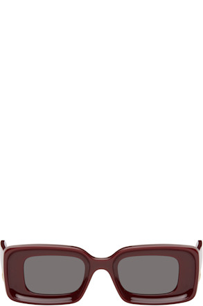 Burgundy Rectangular Sunglasses