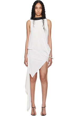 SSENSE Exclusive White Boat Neck Minidress