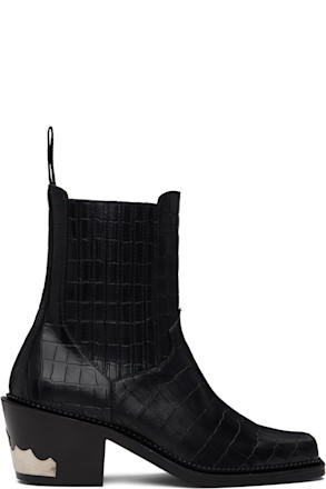 SSENSE Exclusive Black Croc AJ1255 Boots