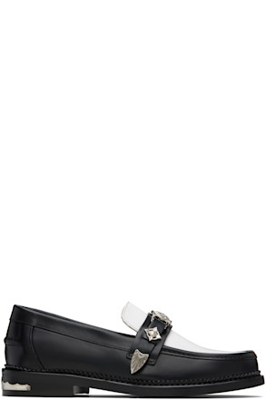 SSENSE Exclusive Black & White Metal Loafers