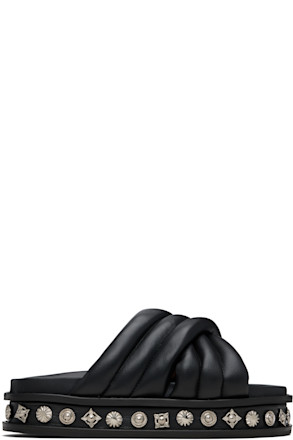 Black Soft Leather Sandals