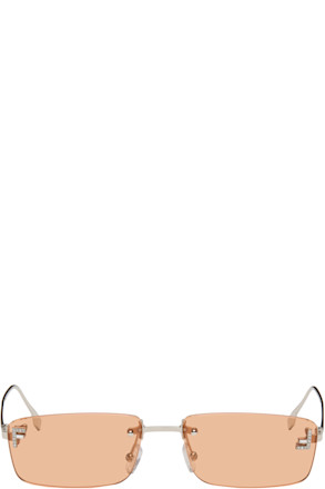 Silver & Orange 'Fendi First' Crystal Sunglasses