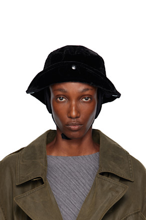 Black Detachable Ear Flap Bucket Hat