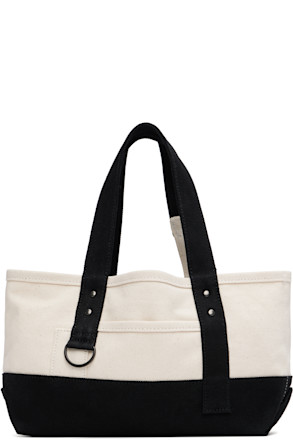 Off-White & Black Mini Washer Canvas Bag