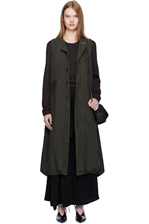 Khaki Fishtail Midi Dress