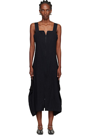 Black E-Work Pocket Maxi Dress
