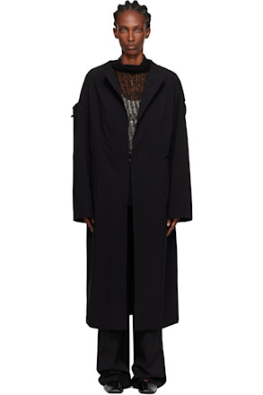 Black U-Drop Sleeve Coat