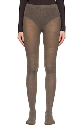 Gray Hound's Tooth Star Tights