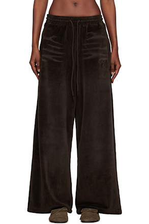 Brown Velour Wide Lounge Pants