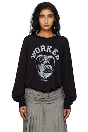 Black 'Worker' Pet Club Long Sleeve T-shirt