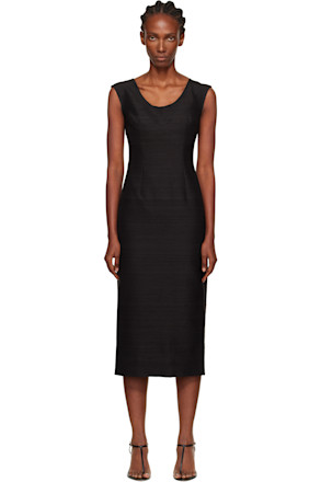 Black Sabrina Midi Dress