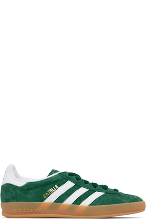 Green & White Gazelle Indoor Sneakers