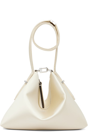 Off-White Bevel Satin Wristlet Clutch