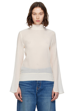 Off-White Slit Sleeve Blouse