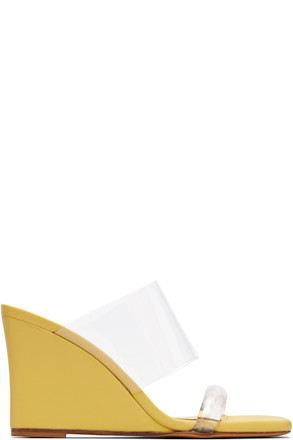 SSENSE Exclusive Yellow Olympia Wedge Heeled Sandals