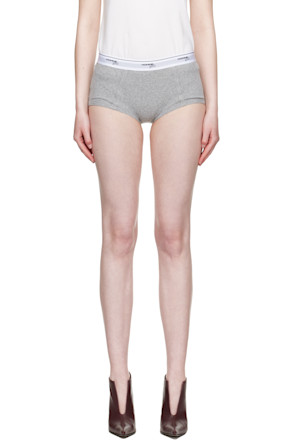 Gray Ribbed Jersey Boy Briefs