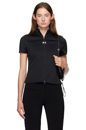 Black Interlock Tracksuit Top