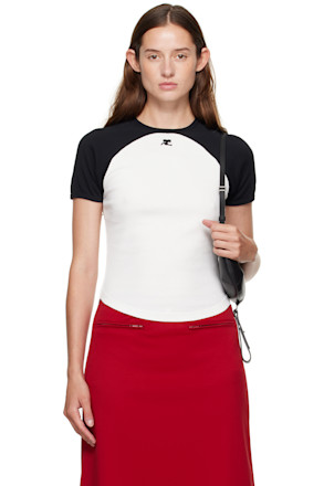 White & Black Circle Contrast T-shirt