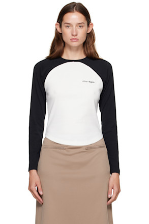 White & Black Circle Contrast T-shirt