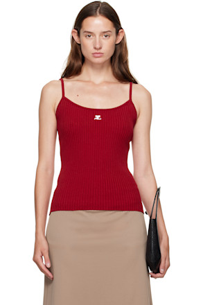 Red Reedition Rib Knit Tank Top