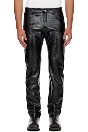 Black 5-Pocket Vinyl Reedition Trousers