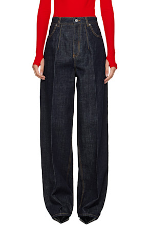 Navy High Waisted Cinched Jeans