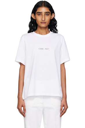 White Classic Fit Slogan T-shirt