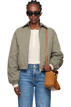 Khaki Cropped Avenue Puffa Jacket
