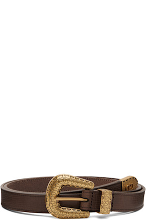 Brown VLogo Signature Calfskin Belt