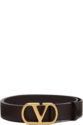 Brown VLogo Signature Calfskin Belt