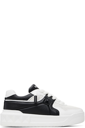 Black & White One Stud XL Nappa Leather Sneakers