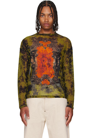 Black & Khaki 'The Oversized Médaillon' Top