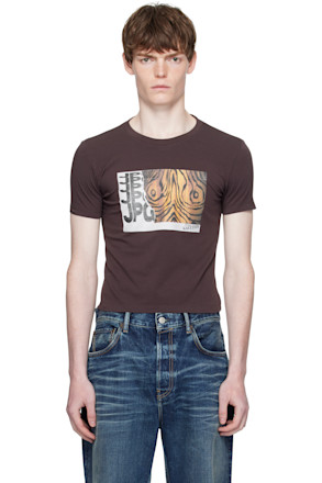 Brown Printed Wood T-shirt