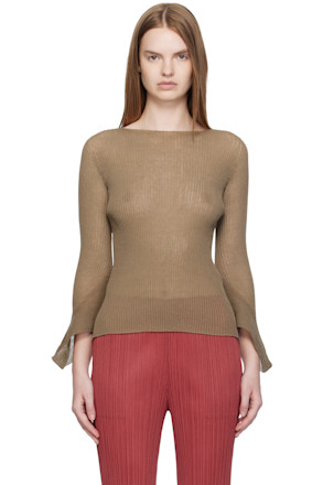 Brown Spikelet Knit Sweater