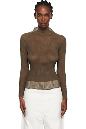 Khaki Chiffon Twist Top