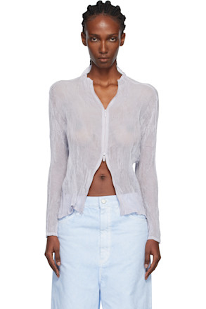Purple Chiffon Twist Cardigan