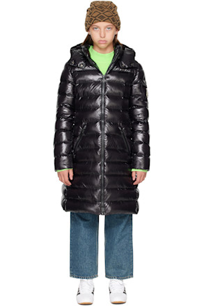 Big Kids Black Moka Hooded Down Coat