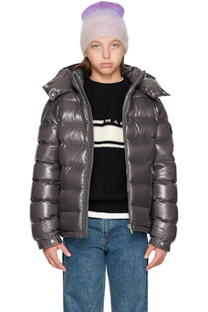 Big Kids Gray Maya Hooded Down Jacket