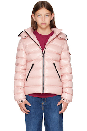 Big Kids Pink Bady Hooded Down Jacket