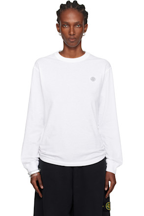 White 2100030 Organic Cotton Jersey 'Fissato' Effect T-shirt